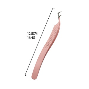 Ensemble de pinces de précision professionnelles en acier inoxydable rose, durables, antistatiques, avec poignée antidérapante pour extensions de cils, beauté fine - Product Image 6