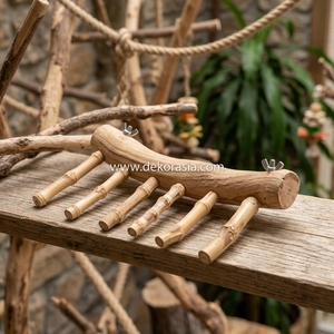 Perchoir-échelle multi-niveaux en bambou naturel et bois de liane pour oiseaux, plateforme de repos à fixer à la cage, pour petits et moyens oiseaux, vente en gros Dekor Asia - Product Image 6