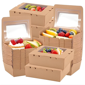 Caja de Papel Kraft Desechable para Alimentos con Ventana Transparente, Recubierta de PE, para Llevar Ensaladas y Frutas, Venta al Por Mayor OEM - Product Image 4