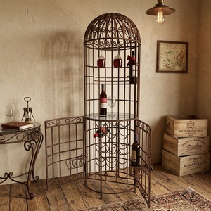 Moderno Estante para Vino de Hierro Forjado con Estantes Ajustables, Diseño de Panel Metálico para Mesa, Capacidad para 20-29 Botellas, Decorativo - Product Image 3
