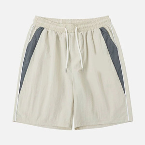 Shorts Bermuda en Coton pour Homme, Couleur Unie, Bande Latérale, Cordon de Serrage, Longueur Genou, Décontracté, Séchage Rapide, Respirant - Product Image 1