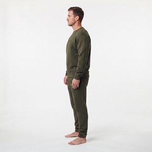 Ensemble de survêtement deux pièces personnalisé pour homme, col rond, coupe ample, couleur unie, vente en gros - Product Image 4