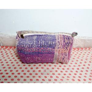 Handmade Cotton Kantha Floral Pattern Modern Style Cosmetic <b>Pouch</b> Bag Zipper Closure Small-Large Sizes Women's Gift Rajasthan - Product Image 5