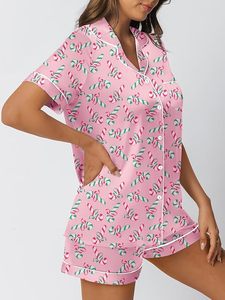 Pyjamas d'extérieur élégants pour femmes 100 % coton respirant, imprimés et résistants à la décoloration, pour le printemps et l'été – Vêtements de nuit pour femmes à prix abordable - Product Image 3