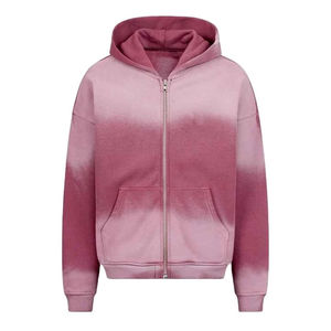 Conjunto de Sudadera con Capucha y Pantalones Cortos para Hombre, Color Sólido, Efecto Desgastado, con Cierre, Estilo Urbano, Transpirable, Hombros Caídos - Product Image 5