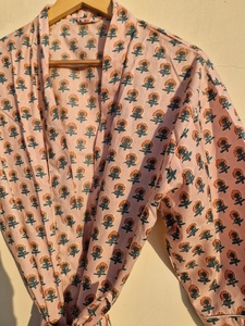 Robe Kimono Florale en Coton Légère pour Femme, Peignoir d'Été Bohème, Kimono Court, Cache-Maillot de Plage, Robe de Détente - Product Image 4