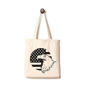 Cotton Canvas Shopping Tote <b>Bag</b> Reusable Dog Print Grocery <b>Bag</b> with <b>Long</b> Handles Eco Friendly Daily Handbag - Product Image 4