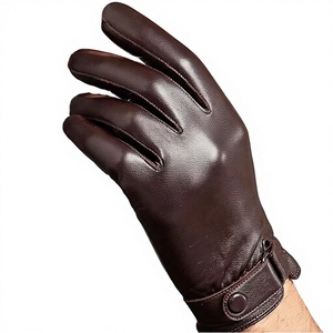 Gants d'hiver chauds pour hommes, thermiques, écologiques, unis, en cuir, compatibles écran tactile avec détection de pointe, pour la conduite - Product Image 3