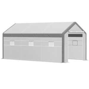 Serre en acier pop-up de 3 m x 2,7 m avec 8 fenêtres refermables et porte enroulable pour la maison - Product Image 2
