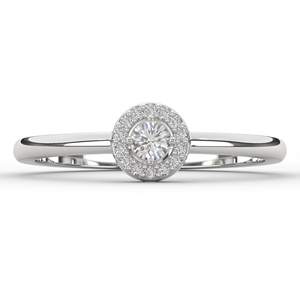 Anillo de Plata S925 con Moissanita Redonda Brillante, Banda Delgada, Regalo Sorpresa para el Día de la Memoria, Uso Diario para Mujer - Product Image 1