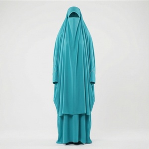 Modest Wear Handmade Two Piece Polyester Jilbab <b>Abaya</b> Set Muslim Women Islamic Clothing Export <b>Supplier</b> Wholesale Bulk - Product Image 1