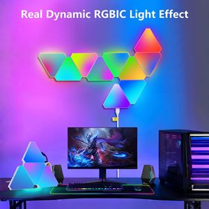 Pannelli LED RGB Triangolari da Parete, Set da 10 Luci Modulari Intelligenti con App e Telecomando, Sincronizzazione Musicale - Product Image 2