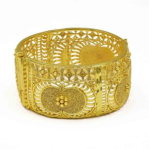 Brazalete Kada Abrible Chapado en Oro de 14K, 18K, 24K al por Mayor, Brazalete de Latón de Moda Estilo Dubái, Joyería Nupcial Árabe - Product Image 4