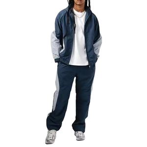 Ensemble de survêtement coupe-vent pour homme, veste à capuche zippée intégrale et pantalon, léger, résistant au vent, vêtements de sport athlétiques - Product Image 1
