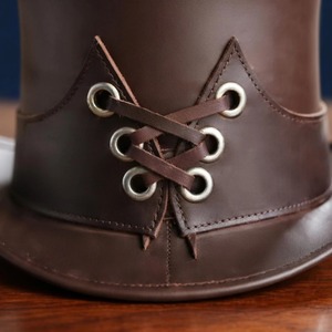 Classic Black Leather Dress Hat High Crown Fashion <b>Accessory</b> for Men’s Clothing Collections and Special Events - Product Image 4