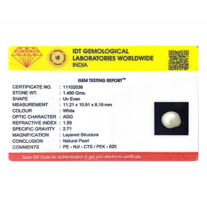 Natural Keshi Seawater Pearl 11mm 7.4 Carat Loose Gemstone for Jewelry Making - Product Image 4