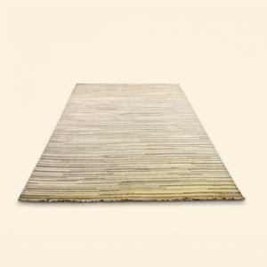 DECORDEC Driftwood Beige <b>Grey</b> Wool Linear Stripe <b>Rug</b> Handmade Textured Non-Slip Eco-Friendly Area <b>Rug</b> for Living Room Hotel - Product Image 2