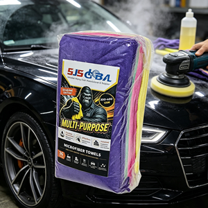 Lot de 36 chiffons de nettoyage en microfibre pour l'entretien automobile, double face, double couleur, 300 g/m², avec votre propre logo, serviette de détaillage - Product Image 1