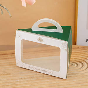 Portable Transparent Hand-Cut Cake Box with Embossing Printing New Design <b>for</b> Sandwiches and Small Cakes - Product Image 2