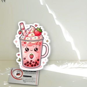 Cute Strawberry Bubble Tea Acrylic Lash Custom Logo Color Diamond <b>Square</b> Flower Oval Circle Rectangle Beauty <b>Tool</b> - Product Image 5