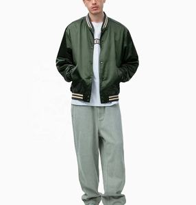 Satin Silk Baseball Letterman Varsity Men's <b>Jacket</b> Custom Stand Collar <b>Jacket</b> Wholesale <b>Jacket</b> For Men's - Product Image 4