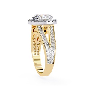 Bague de fiançailles en or 14 carats avec diamant ovale de 1,5 carat cultivé en laboratoire, tige fendue, rapport IGI, diamant VS DEF pour anniversaire et mariage - Product Image 5