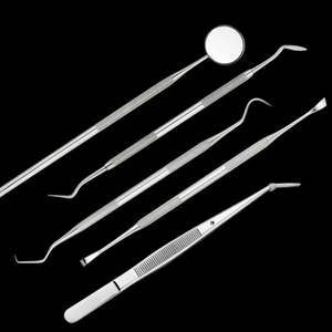 Kit de Examen Dental Manual Profesional de 7 Piezas |   Set de Higiene Bucal de Acero Inoxidable: Espejo Bucal, Sonda Exploradora, Pinzas de Algodón y Raspador - Product Image 4