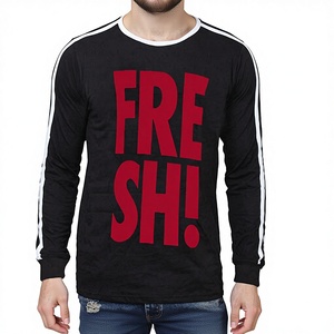 Camiseta de manga larga para hombre, prenda de vestir, ajustada, de algodón, lisa, con contraste de Color, personalizada, de fitness, con compras en línea de alibaba - Product Image 1