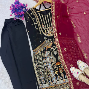 Salwar Kameez Indien en Georgette Tendance et Très Vendu, Dernière Collection, Broderie Exclusive, Tenue Ethnique Chic pour Femme - Product Image 4