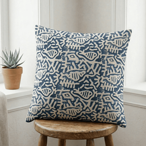 Housse de coussin décorative vintage 20x20 imprimée à la main style tribal, en coton, artisanat indien, textile de maison en gros - Product Image 2