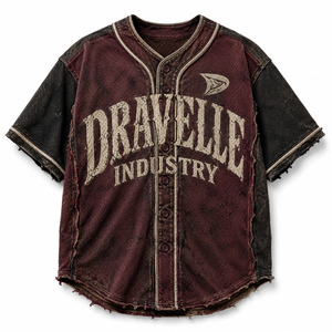DRAVELLE INDUSTRY Maillot de baseball pour garçons à manches courtes en maille polyester respirant avec boutons sur le devant, vêtements de sport coupe classique - Product Image 1