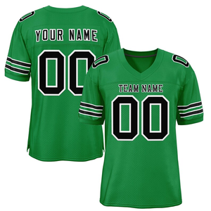 Custom Black Red American Football Jersey V-Neck Short Sleeve Mesh Breathable Moisture-Wicking Anti-Bacterial Polyester Team - Product Image 5