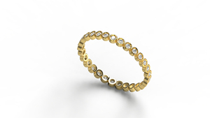 แหวนเพชรทรงกลมแบบ Eternity Band ขอบมิลเกรนทอง 18K สไตล์วินเทจสำหรับผู้หญิง แหวนแต่งงานแบบซ้อนได้ เครื่องประดับชั้นดี - Product Image 2