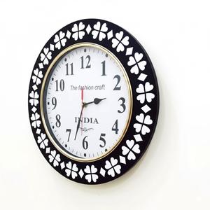 Horloge murale de luxe moderne de haute qualité, ronde, en résine et os incrustés, design géométrique, pour la décoration de la maison, salon, décoration intérieure - Product Image 2