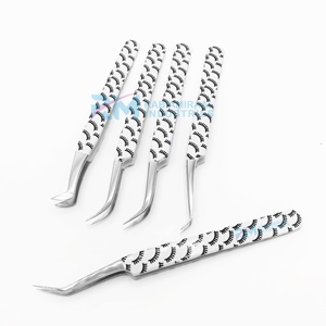 Pince à épiler pour extensions de cils RMI Silver Shin Tip anti-magnétique 10 mm en acier inoxydable à pointe lisse, design personnalisé - Product Image 3