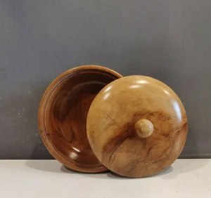Elegant Style Wooden Serving <b>Bowl</b> <b>With</b> <b>Lid</b> Round Shape For Tableware Dinnerware Snack Home Decor Serving <b>Bowl</b> At Best price - Product Image 3