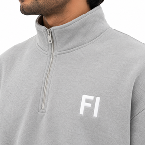 Sudadera con capucha personalizada para hombre, con cremallera de un cuarto, corte regular, de algodón French Terry, chándal de color liso, estilo minimalista, ropa urbana, OEM al por mayor - Product Image 5