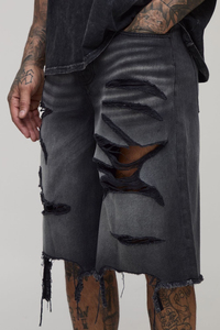 Jorts Vaqueros Casuales Personalizados de Alta Calidad, Resistentes al Viento, 100% Algodón, Oversize, Transpirables, Ecológicos, con Logotipo Impreso por Transferencia Térmica - Product Image 3
