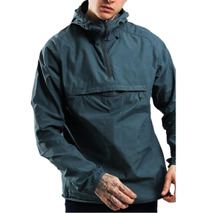 <b>Men's</b> Windproof Hooded Quarter-Zip <b>Jacket</b> Lightweight Casual Solid Color Polyester Outerwear for Autumn Wear - Product Image 5