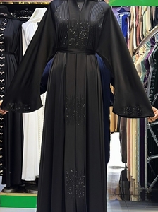 Abaya Musulmana Tradicional de Manga Larga con Cuentas y Lentejuelas, Estilo Dubai, Hecha a Mano, para Bodas, Transpirable, con Cuello en V, Venta al Por Mayor - Product Image 6