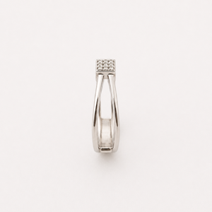 925 Sterling Silver Womens Square Cluster <b>Ring</b> with Cubic Zirconia Micro Pave Geometric Minimalist <b>Split</b> Band Design High Polish - Product Image 3