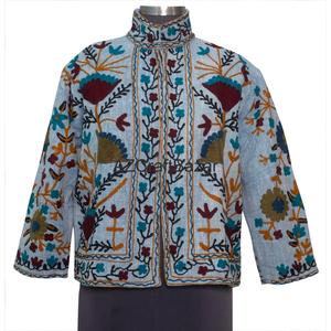 Chaqueta Bomber de Algodón 100% con Estampado Floral Vintage, Diseño Bordado a Mano TNT Suzani, Transpirable y Ecológica para Varias Temporadas - Product Image 1