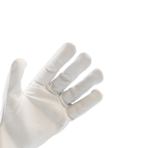 Custom Design <b>Heat</b> Resistant Cow Leather Working Gloves White Color Industrial Safety Full Palm Work Gloves With Elastic Cuff - Product Image 2