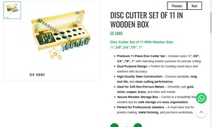 Disc <b>Cutter</b> Set 11 Punches With Washer Steel Jewelry Making Tool Round Disc And Washer <b>Cutter</b> Kit Wooden Box |Item No GS-588C - Product Image 3