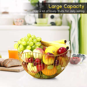 Premium Gold Wire Metal <b>Fruit</b> Bowl <b>for</b> Modern Kitchen and Dining Room Use - Product Image 6