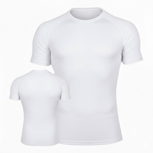 เสื้อแรชการ์ดแขนสั้นสำหรับผู้ชาย สีดำ ป้องกันแบคทีเรีย เสื้อกีฬา MMA เสื้อรัดรูป - Product Image 2