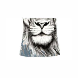 T-shirt en polyester tricoté à manches courtes pour homme, imprimé animal 3D Lion de combat, coupe oversize, respirant et séchage rapide, noir et blanc, idéal pour l'été - Product Image 3