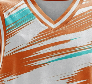 Ensemble de maillot de basket-ball rayé orange personnalisé sans manches, vêtements de sport respirants pour hommes adultes, toutes saisons - Product Image 6
