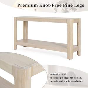 Mirod elegante moderno minimalista casale consolle tavolo Premium impiallacciatura di legno con angoli arrotondati - Product Image 4