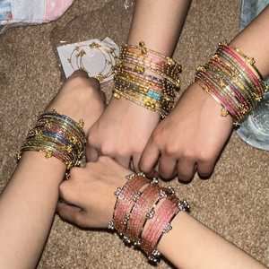 Pulseras Decorativas de Cristal Hechas a Mano en India, Pulseras de Cristal de Cachemira para Mujer, Venta al por Mayor, Joyería de Pulseras con Diseño de Gota de Lluvia - Product Image 4